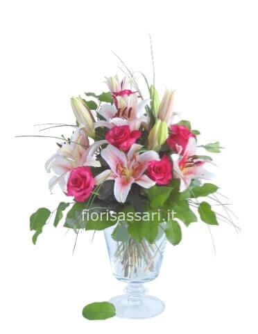 Mazzo di lilium e rose